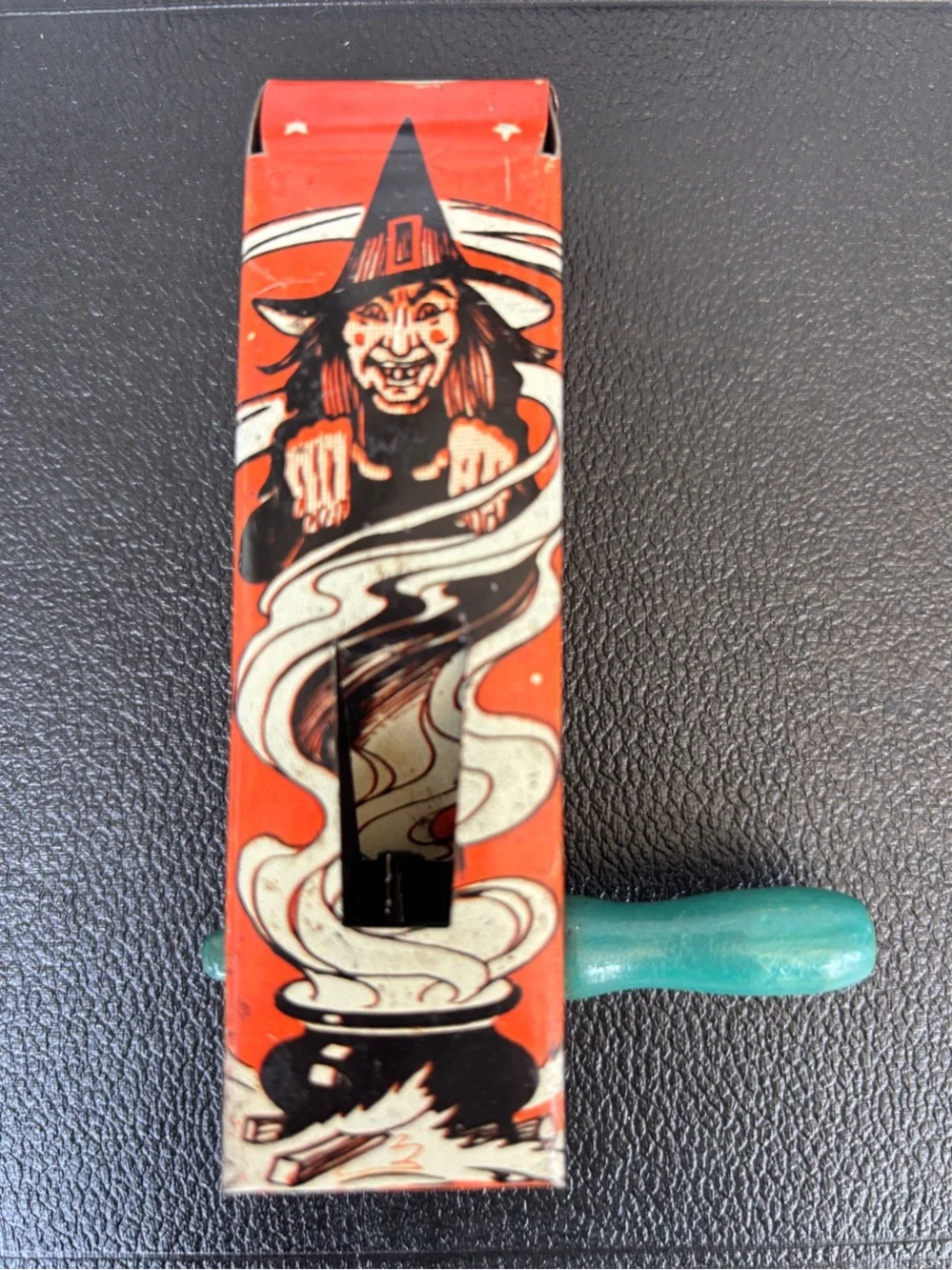 Vintage Witch Hand Crank Noisemaker